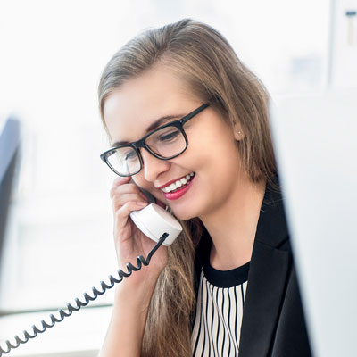 Image of a customer service rep on the phone | Plastics and Polythene Manufacturer and supplier in the UK