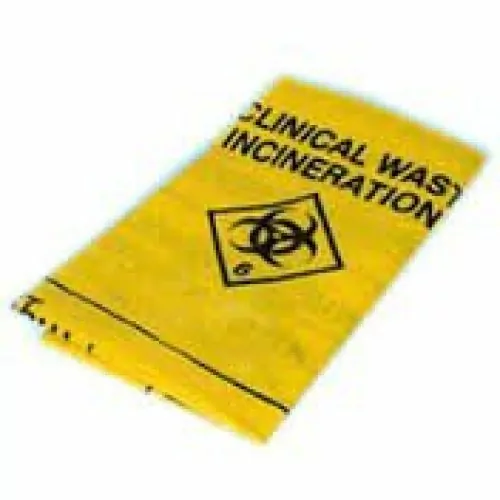 clinical waste incineration printed on a clinical waste bag